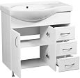 Купить тумба концепт-80 белый левая+раковина коралл,stella polar. в Иваново магазин сантехники Суперстрой