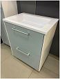 Купить тумба фуэте-65,2ящика,белая/аква+раковина modul-65,stella polar. в Иваново магазин сантехники Суперстрой