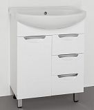 Купить тумба жасмин - 65 , 3 ящ. + рак-на (компл.) белая,misty. в Иваново магазин сантехники Суперстрой