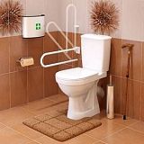 Купить компакт-унитаз для инвалидов  персона стандарт с откидным окрашенным поручнем,старый оскол. в Иваново магазин сантехники Суперстрой