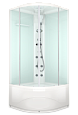 Купить душевая кабина domani spa delight 99high 90*90  вп см белая задняя стенка электрикой, гидромассажем в Иваново магазин сантехники Суперстрой