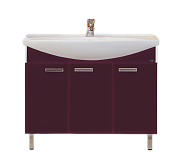 Купить тумба джулия -105 бордовая ,misty. в Иваново магазин сантехники Суперстрой