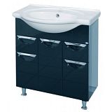 Купить тумба жасмин - 76, 2 ящ. черная,misty. в Иваново магазин сантехники Суперстрой