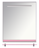 Купить зеркало джулия - 60  с полочкой 12 мм розовое,misty. в Иваново магазин сантехники Суперстрой
