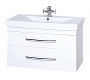 Купить тумба эмилия-75 подвесная белая + раковина, misty. в Иваново магазин сантехники Суперстрой