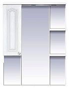 Купить зеркало - шкаф валерия - 85,белое фактур. левое со светом, misty в Иваново магазин сантехники Суперстрой