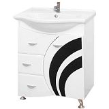 Купить тумба каролина - 60 с 3-мя ящ.прав. черное стекло ,misty. в Иваново магазин сантехники Суперстрой