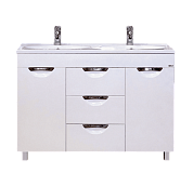 Купить тумба софия-120 белая, 3 ящ. + рак. step 2 чаши, misty. в Иваново магазин сантехники Суперстрой