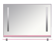 Купить зеркало джулия -120 с полочкой 12 мм розовое,misty. в Иваново магазин сантехники Суперстрой