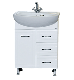 Купить тумба уют-60 3ящика бел + раковина уют 60, misty. в Иваново магазин сантехники Суперстрой