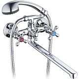 Купить смеситель для ванны с душем qfr7-c605 крест, g-lauf. в Иваново магазин сантехники Суперстрой