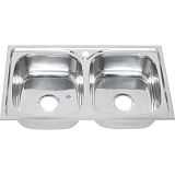 Купить мойка врезная 81*48 (0,8 мм) двойная, melana. в Иваново магазин сантехники Суперстрой