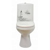 Купить компакт-унитаз леда премиум декор, микролифт, двойной бачок, старый оскол. в Иваново магазин сантехники Суперстрой