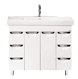 Купить тумба софия-100 белая, 6 ящ. + раковина, misty. в Иваново магазин сантехники Суперстрой