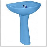 Купить раковина на пьедестале вест голубой крап, без отверстия под смеситель, воротынск. в Иваново магазин сантехники Суперстрой