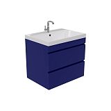 Купить тумба памелла-60 синяя подвесная + раковина слим,stella polar. в Иваново магазин сантехники Суперстрой