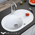 Купить мойка композитная veronika 13-09 (черный блеск), brossko. в Иваново магазин сантехники Суперстрой