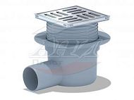 Купить трап  горизонтальный 50 (10*10) нж решетка тq5602  сухой, ани. в Иваново магазин сантехники Суперстрой