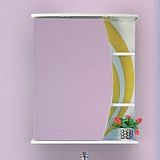 Купить зеркало - шкаф каролина - 60  лев. (свет) желтое (стекло),misty. в Иваново магазин сантехники Суперстрой