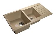 Купить мойка кухонная керамогранит p980kl (бежевый 328),granfest. в Иваново магазин сантехники Суперстрой