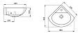 Купить раковина радиан угловая, воротынск в Иваново магазин сантехники Суперстрой