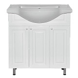 Купить тумба рио-80 прямая белая эмаль+раковина, misty. в Иваново магазин сантехники Суперстрой