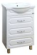 Купить тумба александра 55 ,3 ящ белый металлик misty в Иваново магазин сантехники Суперстрой