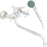 Купить смеситель для ванны с душем jmx-605/jmx7-a605 крест*, g-lauf. в Иваново магазин сантехники Суперстрой