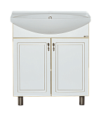 Купить тумба париж-75 прямая белая патина + раковина drej лагуна, misty. в Иваново магазин сантехники Суперстрой