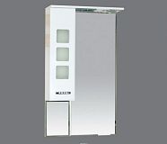 Купить зеркало - шкаф квадро - 60  лев. (свет) белое,misty в Иваново магазин сантехники Суперстрой