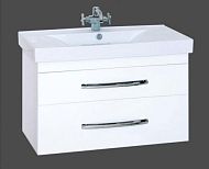 Купить тумба эмилия-90 подвесная белая + раковина, misty. в Иваново магазин сантехники Суперстрой