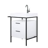 Купить тумба айова-60 черный/белый+раковина 60*55, corozo. в Иваново магазин сантехники Суперстрой