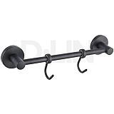 Купить вешалка-планка с 2 крючками, черная d288111-2, d-lin. в Иваново магазин сантехники Суперстрой