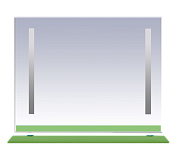 Купить зеркало джулия -105 с  полочкой 12 мм салатовое,misty. в Иваново магазин сантехники Суперстрой