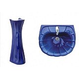 Купить раковина на пьедестале орхидея 58*49 бело-фиолетовая, будфарфор. в Иваново магазин сантехники Суперстрой