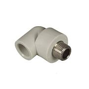 Купить угольник п/п комбинированный 25*3/4 наружная резьба серый, spk. в Иваново магазин сантехники Суперстрой