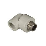 Купить угольник п/п комбинированный 25*3/4 наружная резьба серый, spk. в Иваново магазин сантехники Суперстрой