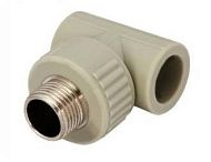 Купить тройник п/п комбинированный 25*3/4 нар рез серый, spk. в Иваново магазин сантехники Суперстрой