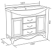 Купить тумба напольная версаль 105с орех+раковина элеганс, good door. в Иваново магазин сантехники Суперстрой