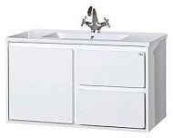 Купить тумба подвесная барселона - 90 с 3 ящиками,белая эмаль, misty в Иваново магазин сантехники Суперстрой