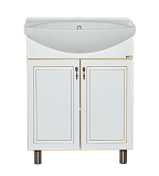 Купить тумба париж-65 прямая белая патина + раковина drej лагуна, misty. в Иваново магазин сантехники Суперстрой