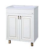 Купить тумба вояж - 60 ,прямая белая патина,misty. в Иваново магазин сантехники Суперстрой