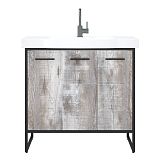 Купить тумба айрон-90 корзина черный/антик+раковина домино-90,corozo. в Иваново магазин сантехники Суперстрой