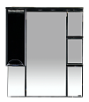 Купить зеркало-шкаф жасмин - 85  лев. (свет) черная эмаль,misty в Иваново магазин сантехники Суперстрой