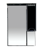 Купить зеркало-шкаф жасмин - 65 прав. (свет) черная эмаль,misty. в Иваново магазин сантехники Суперстрой