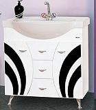 Купить тумба каролина - 80 с 3-мя ящ. черное стекло ,misty. в Иваново магазин сантехники Суперстрой