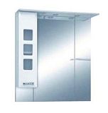 Купить зеркало - шкаф квадро - 75 лев. (свет) белая эмаль,misty в Иваново магазин сантехники Суперстрой