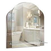 Купить зеркало  ангелина 510х575 мм с полкой,гк серебряные зеркала.гк в Иваново магазин сантехники Суперстрой