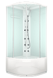 Купить душевая кабина domani spa delight 110high,100*100  вп см белая задняя стенка, электрика, гидромассаж в Иваново магазин сантехники Суперстрой