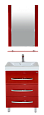 Купить тумба эмилия-60 3 ящ. красная + раковина ,misty. в Иваново магазин сантехники Суперстрой